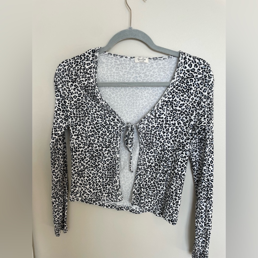 PacSun Leopard Print Cropped Long Sleeve